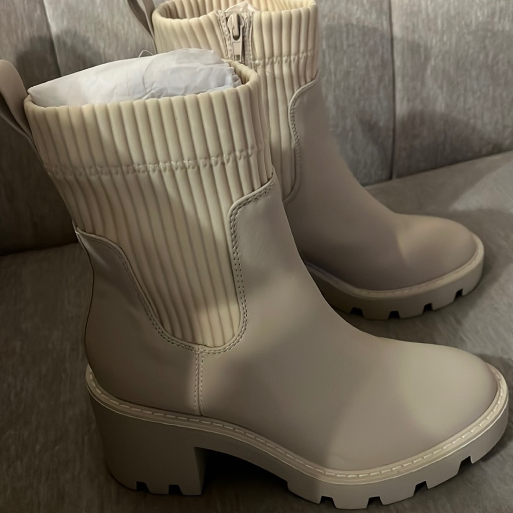 Cream boots